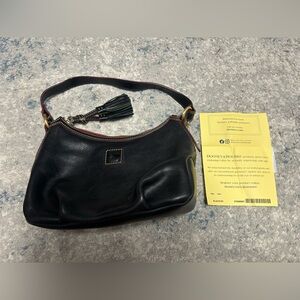 NWT Dooney & Bourke Florentine Leather Pouchette Bag Black